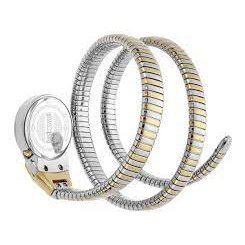 Ladies Glam Snake Silver Dial Metallic Analogue Watch (JC1L114M0065)